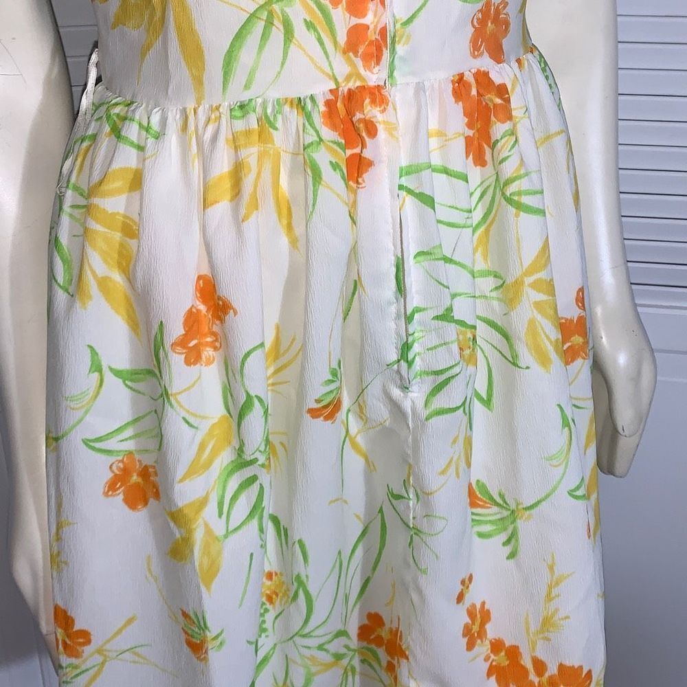 Vintage‎ Carol Brent Yellow Floral Dress Women’s Size 14 - Picture 5 of 16